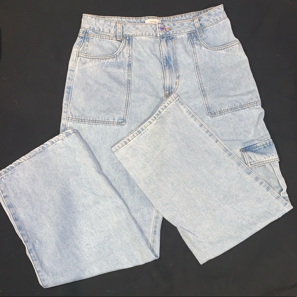 blue cargo jeans